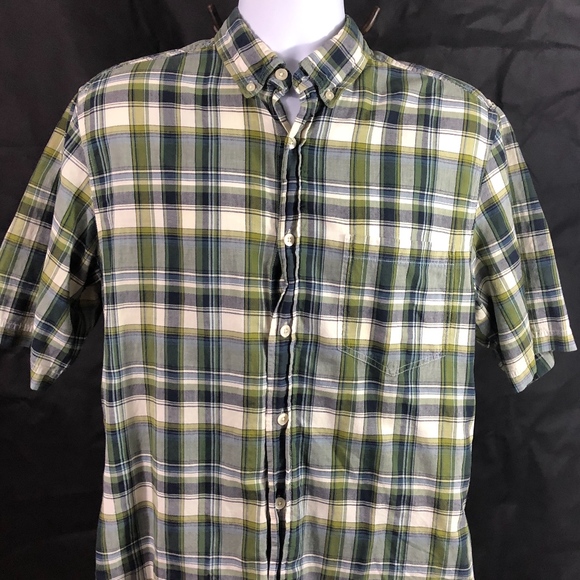 WOOLWICH GREEN PLAID BUTTON DOWN SHIRT - Picture 1 of 4
